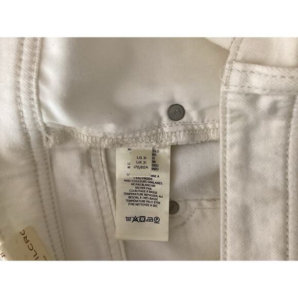 Pilcro Distressed Slim Boyfriend Crop Jeans 31 NWT White Denim Anthropologie - Picture 5 of 10